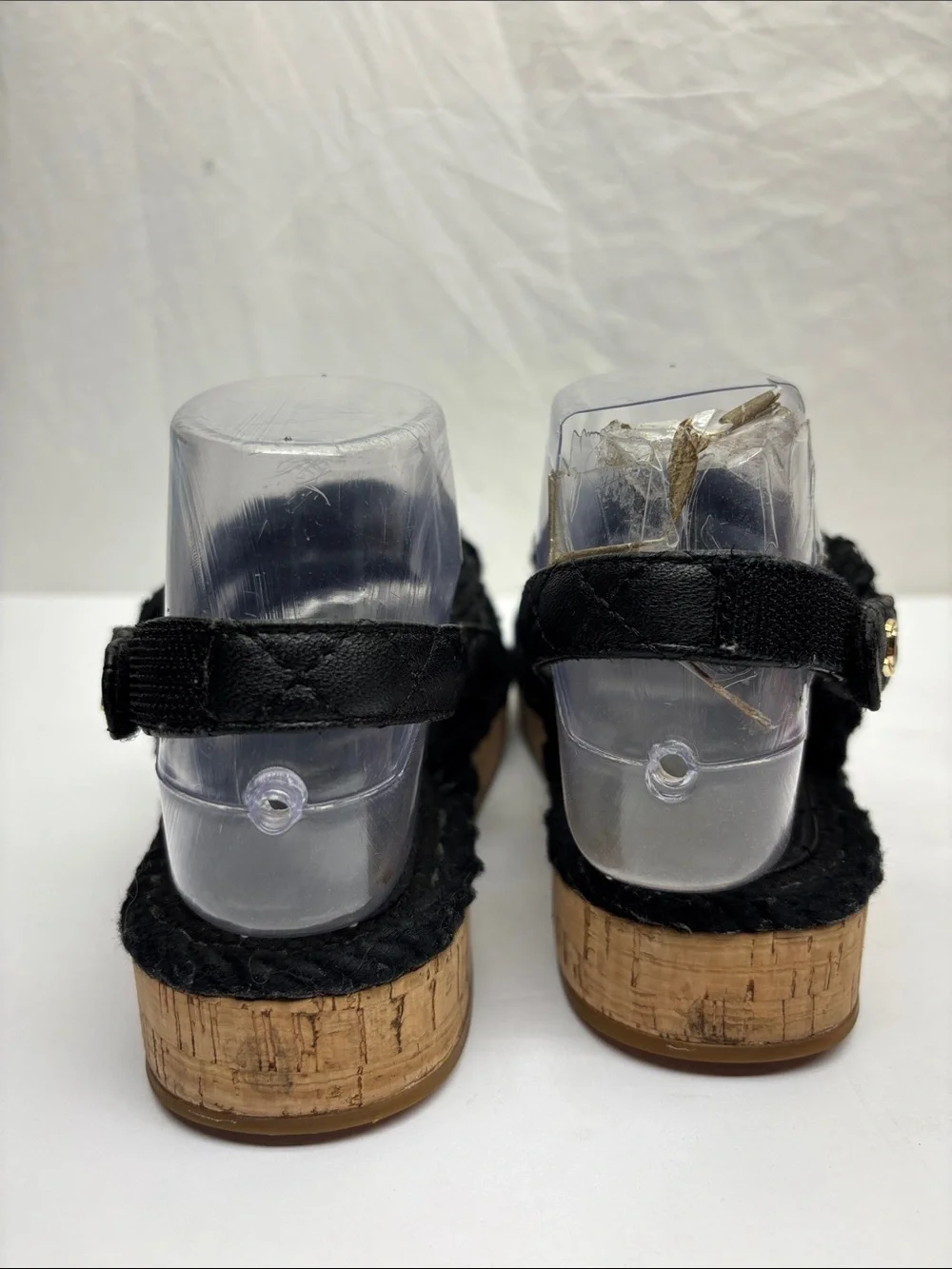 Made in Italy Black Quilted Rope Espadrille Sandals, SZ 8, box 18